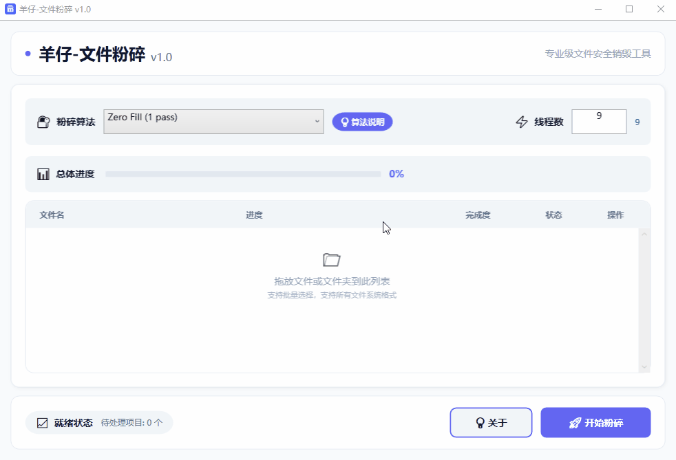 羊仔文件强制粉碎v1.0单文件版_强制粉碎Windows文件